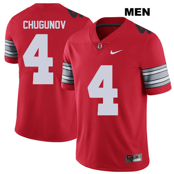 Ohio State Buckeyes Men's Chris Chugunov #4 Red Authentic Nike 2018 Spring Game College NCAA Stitched Football Jersey AW19Q67TB